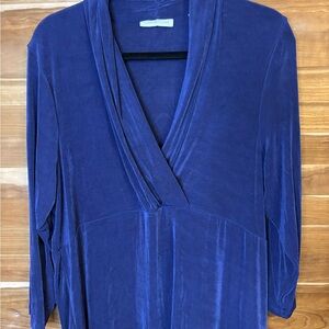 Coldwater Creek Deep Blue Knit Blouse